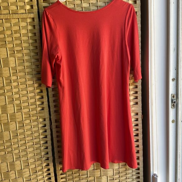 Eileen Fisher Orange tunic dress size medium jersey material size medium - Picture 3 of 8